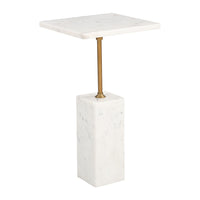 Zuo - Naht Table d’appoint - Blanc-Marbre naturel apportant élégance intemporelle et sophistication