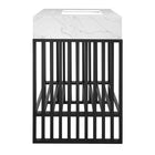 Modway - Gridiron 36" Vanette de salle de bain - Blanc Noir-Coussinets de pied ajustables en hauteur