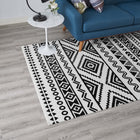 Modway - Haku Tribal marocain géométrique Tapis de 5 pi l x 8 pi L - Noir et blanc-Protéger les planchers de la circulation ou des meubles