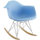 Modway - Rocker Plastique Chaise longue - Bleu-Base en acier chromé