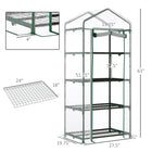 Outsunny serre portable 28 po L x 20 po l x 63 po H avec 4 étagères, transparent-Assez grand pour accueillir de nombreuses plantes et fleurs  
