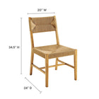 Modway - Bodie Chaise à manger - Naturel naturel-Siège et dossier en corde de papier tissée
