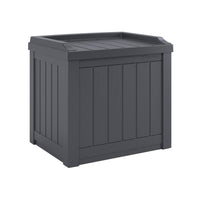 Suncast - Petit coffre de terrasse 22 gal avec siège de rangement - Cyberspace-La construction en résine toutes saisons offre une résistance à l’eau et une protection contre les rayons UV.