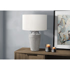 Monarch Specialties - Luminaire - 28 po H Lampe De Table - Céramique Gris - Abat-Jour Ivoire / Crème - Transitionnel-L'abat-jour complémentaire en tissu ivoire adoucit la lumière, améliorant l'ambiance générale tout en offrant des solutions d'éclairage pratiques pour tous les espaces de style transitionnel