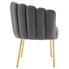 Modway - Sanna Chenal Touffé Performance Velvet Fauteuil - Gris-Glissements au pied sans marquer