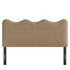 Modway - Athena Velours de performance résistant aux taches Tête de lit pleine grandeur, Taupe-Assemblée requise