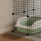 PawHut - Cage pour chat 4 niveaux, parc pour animaux DIY avec hamac, plateformes, rampes-Cinq portes facilitent l’interaction, l’alimentation et le nettoyage 