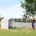 PawHut - Chenil d’extérieur pour chien avec toit - 19,7 pi x 7,5 pi x 7,5 pi-Protection contre le vent, la pluie et le soleil grâce à une bâche innovante 