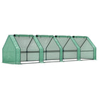 Outsunny - serre de jardin portable 12 pi x 3 pi x 3 pi, vert-Serre avec tubes en acier de haute qualité et couverture en PE  
