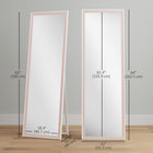 HOMCOM - Miroir pleine longueur - 21 po l x 64 po H - rose-Miroir prêt à l'emploi, aucune installation requise 