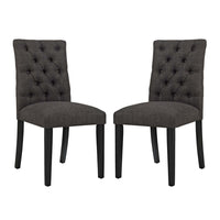 Modway - Duchess Tissu Chaise à manger Ensemble de 2 - Brown-Rembourrage en mousse dense pour le confort