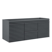 Modway - Render 48" Meuble de toilette de salle de bain compatible double lavabo (non inclus) - Gris-Vanité moderne du milieu du siècle