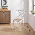 Modway - Gear Restauration Fauteuil d’appoint - Blanc-Siège en rotin naturel