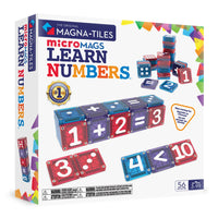 MAGNA-TILES - microMAGS Ensemble de construction magnétique Apprendre les chiffres 56 pièces-Ce qui est inclus: 56 microMAGS avec chiffres et symboles mathématiques imprimés, 21 microMAGS rouges microMAGS avec chiffres, 21 microMAGS bleus microMAGS avec chiffres, 14 microMAGS mauves microMAGS avec symboles mathématiques