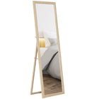 HOMCOM - Miroir rectangulaire pleine longueur - 21 po l x 64 po H - marron-Peut être fixé au mur, appuyé contre le mur ou posé librement grâce au support 