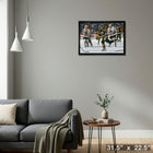 Mario Lemieux Pittsburgh Penguins Shooting sur toile - Toile encadree - 31" x 22"-Prêt à accrocher - livré entièrement assemblé