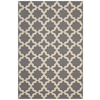 Modway - Cerelia Treillis marocains intérieurs et extérieurs Tapis de comédie 8 pi l x 10 pi L - Gris et beige-Tapis à treillis marocain