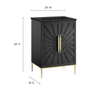 Modway - Awaken 24" Vanette de salle de bain - Noir noir-Construction en bois massif et MDF