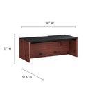 Modway - Kinetic Support mural de 38" Bureau avec armoire et tablette - Black Cherry-Portes à fermeture magnétique