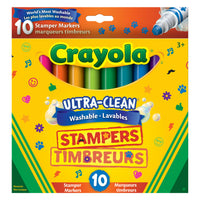 Crayola - 10 marqueurs timbreurs lavables Ultra-Clean-Ensemble de 10 marqueurs timbreurs en couleurs Crayola
