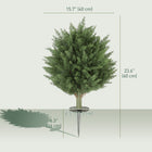 HOMCOM - Arbres de cyprès artificiels 24 po avec piquet de sol - vert - ensemble de 2-Matériau avec protection UV pour éviter la décolouration 