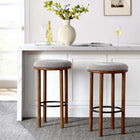 Modway - Fable Tissu Boucle Tabourets de bar - Noyer taupe - Ensemble de 2-Tissu boucle Tissu Rembourrage