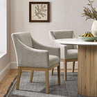 Modway - Alton Tissu tapis Fauteuil à manger - Lin naturel-Coussin de siège fixe