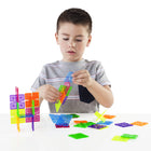 Guidecraft - Interlox Squares de 96 pièces-Explorez la symétrie par rapport à l’asymétrie, découvrez des combinaisons de couleurs et renforcez les compétences de conception, de structure et d’équilibre