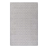Modway - Freydis Clé grecque Tapis de comédie 8 pi l x 10 pi L - Blanc et gris clair-Tapis grec de Key Area