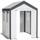 Outsunny - Serre de jardin robuste avec entrée piétonne 8 pi x 6 pi x 7,5 pi, blanc-Cette serre portable est idéale pour les passionnés de jardinage à domicile  
