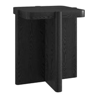 Hudson&Canal - Table d'appoint carrée Laguna de 51 cm de large, finition grain noir-Une version moderne d'un look rétro pour votre salon, votre bureau et plus encore