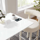Modway - Lippa 28 po Carré Bois Bar Table, Blanc-Sièges 2