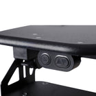 Rocelco - Élévateur de bureau électrique EDR de 37,4 po de large avec portée verticale améliorée et AC-USB - Noir-Le plateau de clavier fixe pleine grandeur de 31,8  pox 11,8 po peut contenir un clavier ou un ordinateur portable