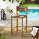 Modway - Parkland Terrasse extérieure Rotin et aluminium Tabourets de comptoir - Naturel - Ensemble de 2-Conception toutes saisons