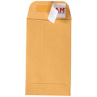Jam Paper - Enveloppes commerciales n° 3 pour pièces de monnaie avec fermeture autocollante, 2 1/2 po H x 4 1/4 po l, Kraft brun Manille, Paquet de 100-Les enveloppes sont dotées d'une bande autocollante pour une fermeture rapide et facile