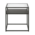 Hudson&Canal - Table d'appoint carrée Ada 20 po de largeur - Bronze noirci-Dispose d'un plateau en verre trempé
