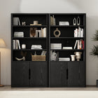 Manhattan Comfort - Rivington bibliothèque moderne à 4 étagères avec portes 40" Lot de 2 - Noir-Quatre étagères spacieuses offrent un généreux espace de rangement pour des livres, des objets décoratifs ou des paniers