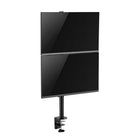 IntekView - MS200 Support de moniteur à double écran à montage sur poteau vertical-Conception librement inclinable pour un réglage facile vers l'avant ou vers l'arrière, offrant de meilleurs angles de vision et réduisant l'éblouissement