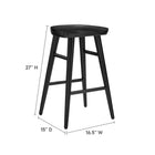 Modway - Saville Dos sans dos Tabourets de comptoir - Noir - Ensemble de 2-Siège de selle contourné
