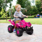 Qaba - Quad ATV 6V pour enfants avec musique, marche avant - rose-Fonction avant avec trois chansons intégrées pour le divertissement 