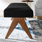 Modway - Lyra 63" Boucle Tapis Banc - Noir-Pieds non marqués