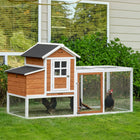 Pawhut - Enclos à poules grand poulailler imperméable pour 24 - orange-Cadre en bois de sapin massif avec toit peint imperméable pour une protection par tous les temps 