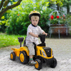 Qaba - Tracteur pour enfants sous licence Caterpillar avec pelle, remorque - jaune-Pelle incluse pour rendre le jeu de creusage encore plus amusant 