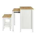 Modway - Garland 3 pièces Îlot de cuisine et ensemble de tabouret, Chêne Blanc-8