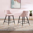 Modway - Adorn Performance Velvet Tabouret de comptoir - Rose - Ensemble de 2-Rembourrage en velours polyester Performance