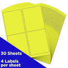 JAM Paper - Étiquettes postales, 4 x 5 po, jaune fluo, 2 paquets de 120 (354329153G)-Taille : Très grand, 5 x 4 po