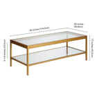 Hudson&Canal - Table basse rectangulaire Alexis (45 po de largeur) - Laiton-9