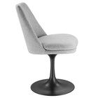 Modway - Lippa Salle à manger pivotante Rembourré Fauteuil d’appoint - Noir Gris clair-Anneau en plastique en caoutchouc pour la protection des planchers