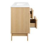 Modway - Render 48" Vanité de salle de bain à un seul lavabo - Oak White-Bassin d’évier en céramique