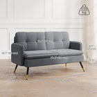 HOMCOM - Canapé loveseat 55 po avec dossier capitonné à boutons - gris foncé-Les coussins de dossier et d’assise généreusement rembourrés offrent soutien et détente 